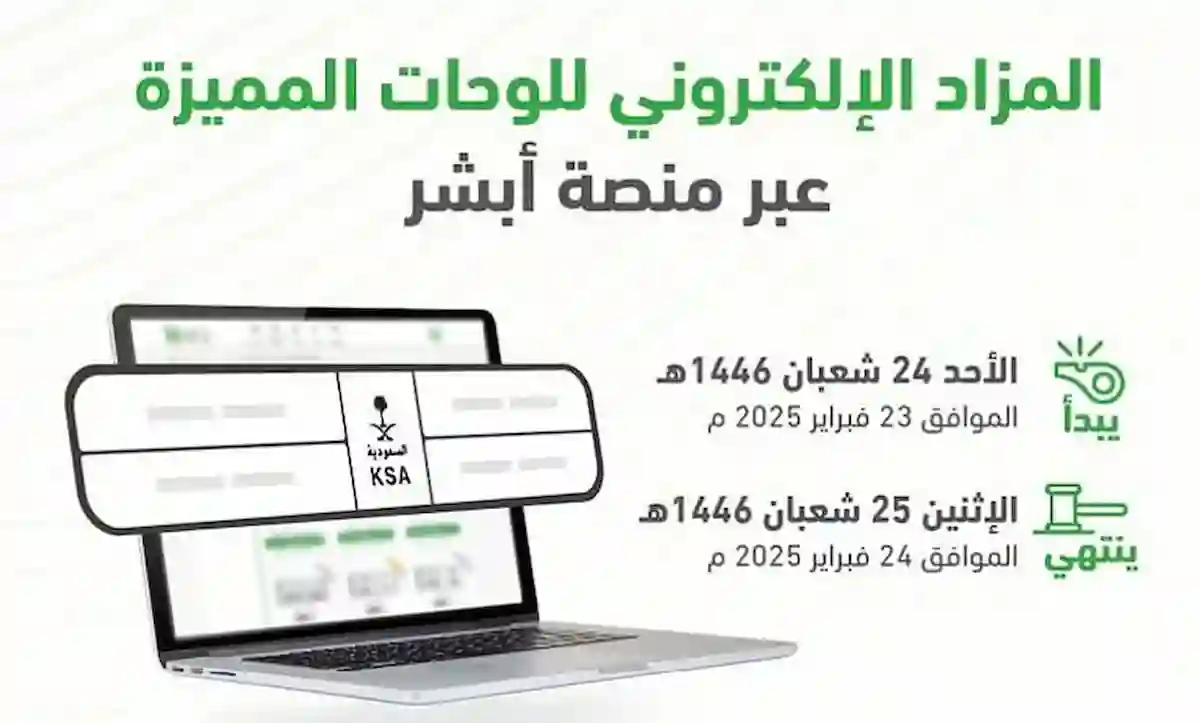 المرور يعلن عن مزاد اللوحات المميزة إلكترونيًا عبر منصة أبشر